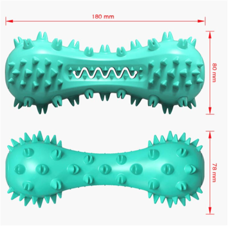 Durable Dog Chew Toy for Aggressive Chewers – Rubber Molar Toothbrush Stick with Squeaker for Small & Medium Dogs – Dental Cleaning Aid