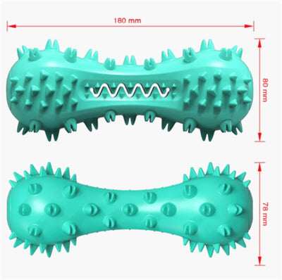 Durable Dog Chew Toy for Aggressive Chewers – Rubber Molar Toothbrush Stick with Squeaker for Small & Medium Dogs – Dental Cleaning Aid