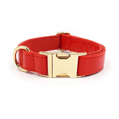 Color Block Leather Dog Collar – Soft Velvet Pet Collar in Multiple Stylish Colors