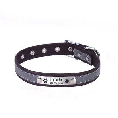 Reflective Microfiber Dog & Cat Collar – Soft Adjustable Collar with Personalized Lettering