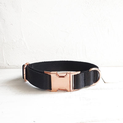 Personalized Black Dog Collar – Adjustable Polyester Collar for All Breeds