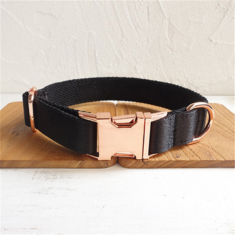 Personalized Black Dog Collar – Adjustable Polyester Collar for All Breeds