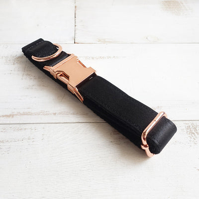 Personalized Black Dog Collar – Adjustable Polyester Collar for All Breeds