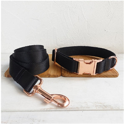 Personalized Black Dog Collar – Adjustable Polyester Collar for All Breeds