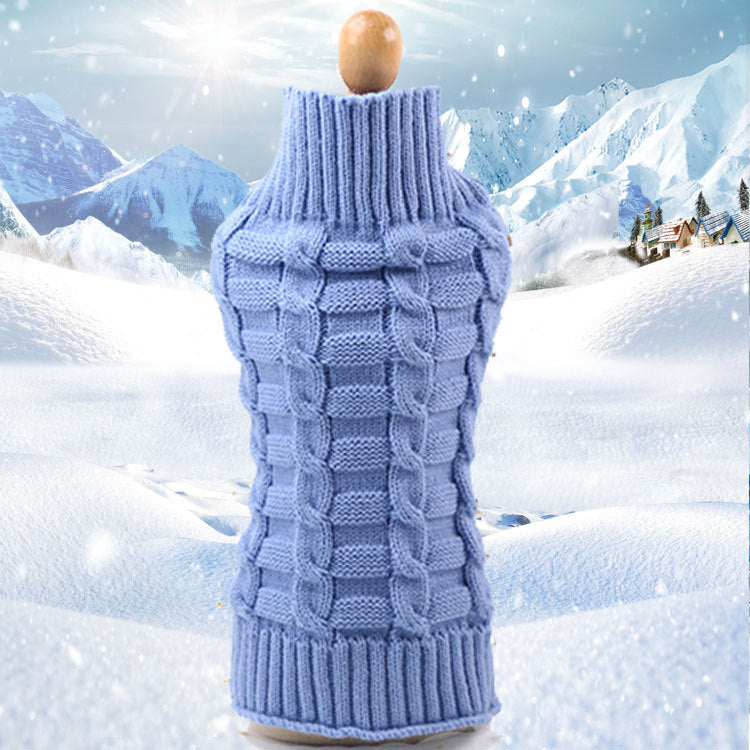 Twisted Rope Wool Dog Sweater – Warm Winter Knit Pet Pullover (XS–XL)