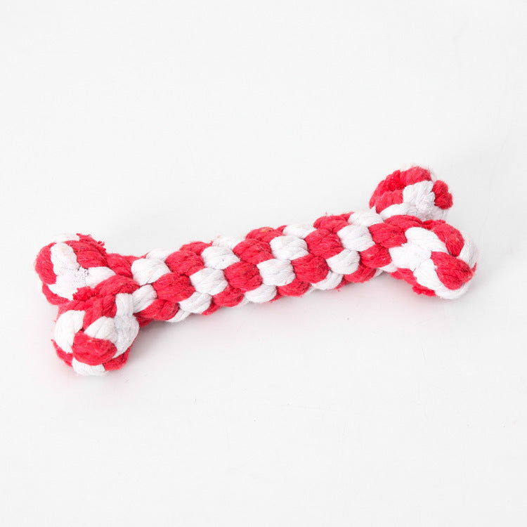 Durable Cotton Rope Bone Toy – Chew-Resistant Dog Knot Toy