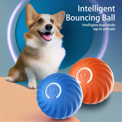 USB Rechargeable Smart Dog Toy – Interactive Bouncing Ball for Dogs with Noise-Reducing Cover