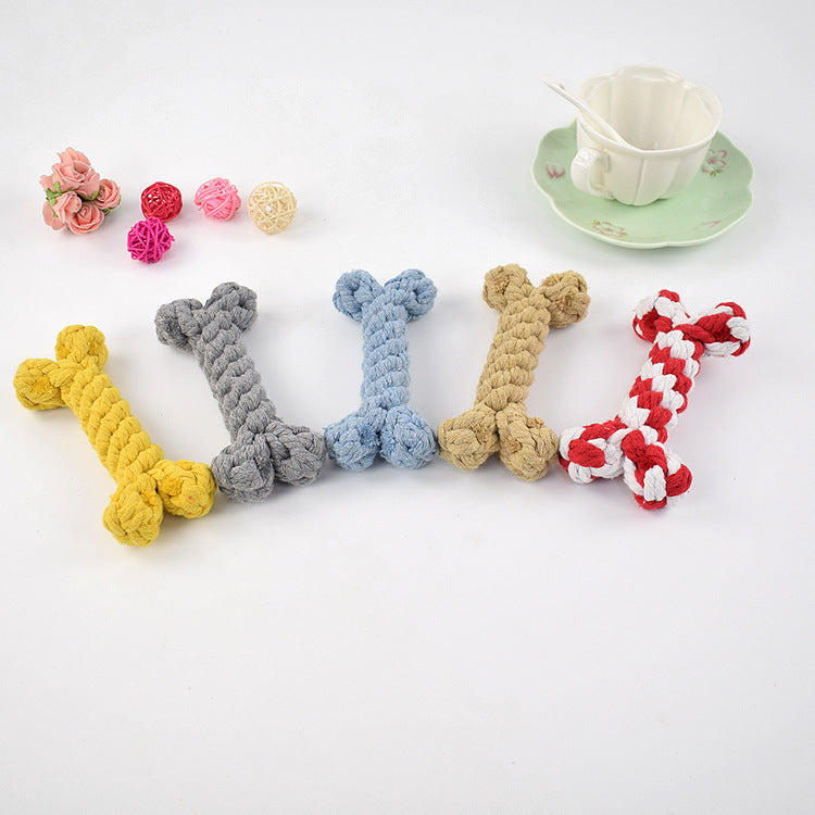 Durable Cotton Rope Bone Toy – Chew-Resistant Dog Knot Toy