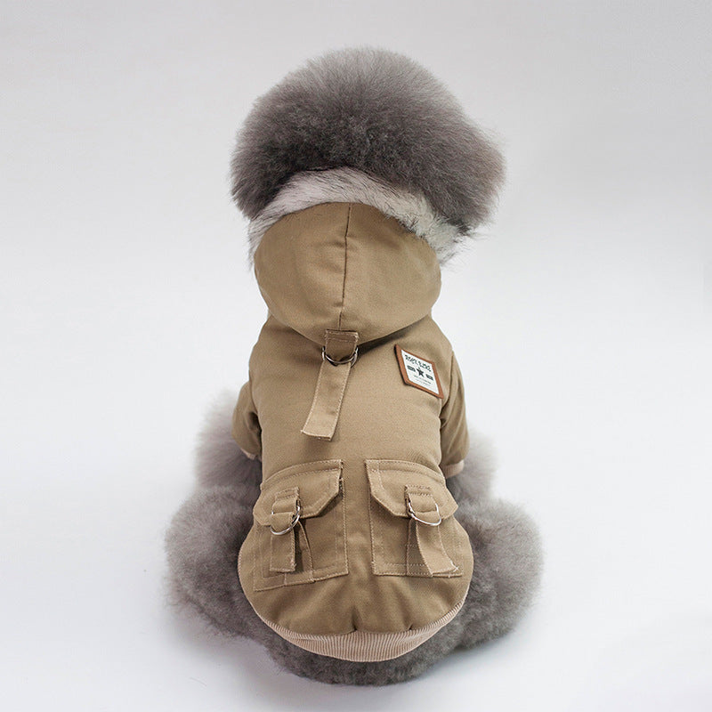 Warm Dog Coat with Hoodie – Cotton Winter Jacket for Small Dogs (Chihuahua, French Bulldog, Puppy)