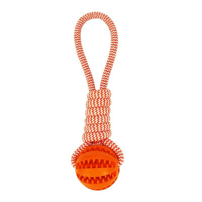 Interactive Rope Dog Toy with Treat Ball – Chew & Tug Toy for Small Dogs, Dental Cleaning & Training