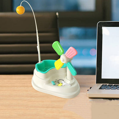 Windmill Cat Toy with Flexible Wand – Interactive Desktop Spinner for Cats