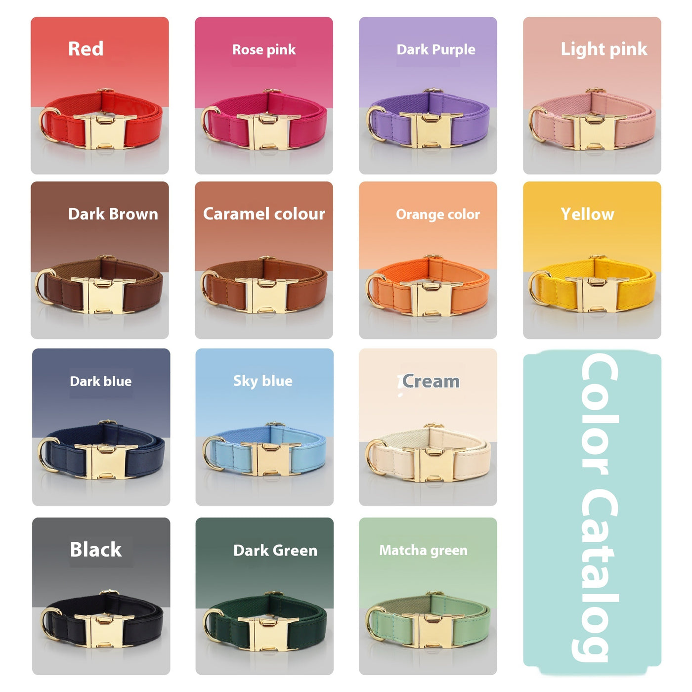 Color Block Leather Dog Collar – Soft Velvet Pet Collar in Multiple Stylish Colors