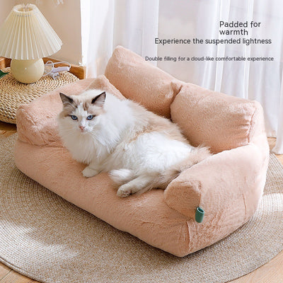 Flannel Cat Sofa Bed – Warm & Soft Kennel for Medium and Large Cats (M/L Sizes)