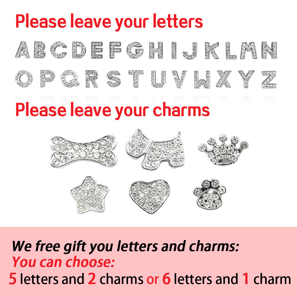 Personalized Rhinestone Cat & Small Dog Collar – Custom PU Leather with Name & Charm