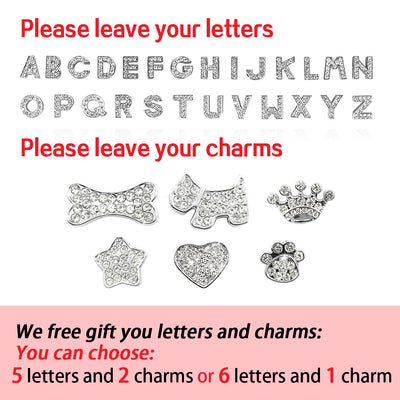 Personalized Rhinestone Cat & Small Dog Collar – Custom PU Leather with Name & Charm