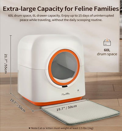 60L Automatic Cat Litter Box – Self - Cleaning, Smart App Control, Odor - Free, Multiple Cats Friendly - 0