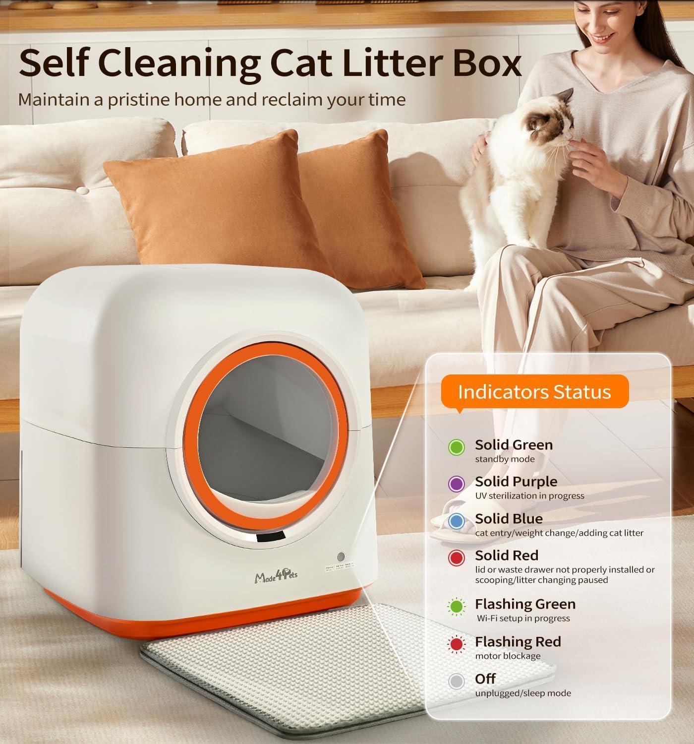 60L Automatic Cat Litter Box – Self - Cleaning, Smart App Control, Odor - Free, Multiple Cats Friendly - 0