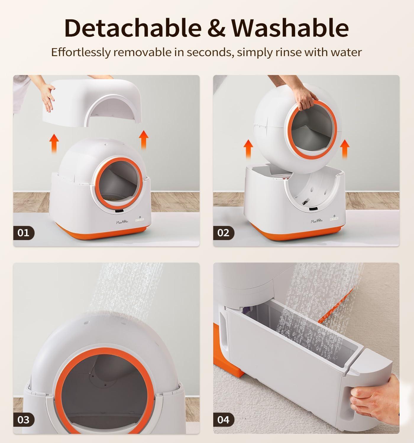 60L Automatic Cat Litter Box – Self - Cleaning, Smart App Control, Odor - Free, Multiple Cats Friendly - 0