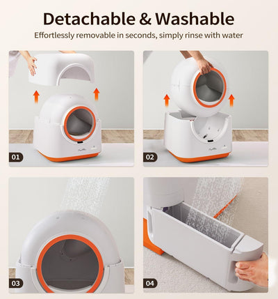 60L Automatic Cat Litter Box – Self - Cleaning, Smart App Control, Odor - Free, Multiple Cats Friendly - 0