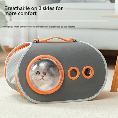 Durable Oxford Pet Carrier Bag – Medium Hardness Travel Tote for Small Pets (Up to 7.5 kg, Gray)