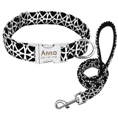 Custom Engraved Dog Collar with Bell – Adjustable Anti-Lost ID Tag Nylon Collar for Small to Large Dogs