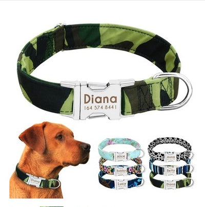 Custom Engraved Dog Collar with Bell – Adjustable Anti-Lost ID Tag Nylon Collar for Small to Large Dogs