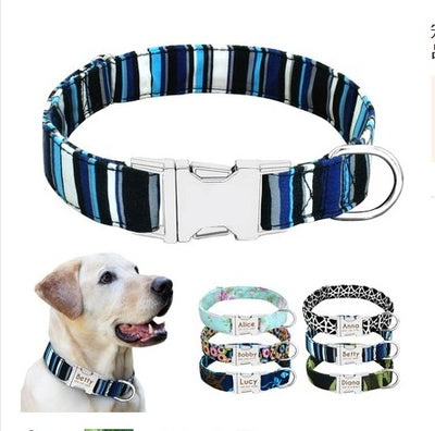 Custom Engraved Dog Collar with Bell – Adjustable Anti-Lost ID Tag Nylon Collar for Small to Large Dogs