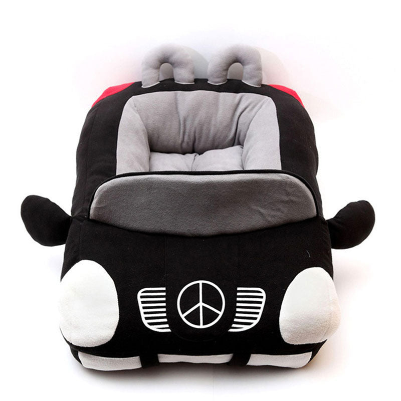 Car-Shaped Luxury Pet Bed – Plush Sofa Nest for Small Dogs & Cats (PP Cotton + Sponge)