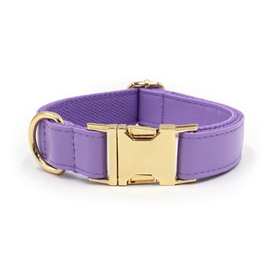 Color Block Leather Dog Collar – Soft Velvet Pet Collar in Multiple Stylish Colors