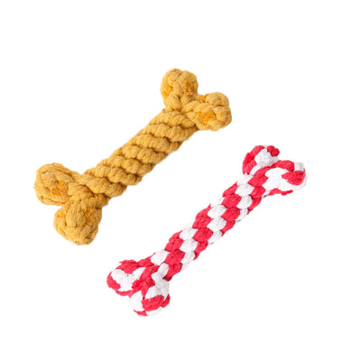 Durable Cotton Rope Bone Toy – Chew-Resistant Dog Knot Toy