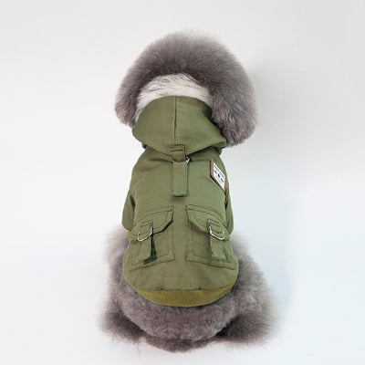 Warm Dog Coat with Hoodie – Cotton Winter Jacket for Small Dogs (Chihuahua, French Bulldog, Puppy)