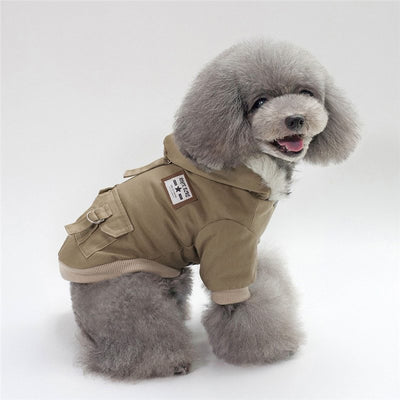 Warm Dog Coat with Hoodie – Cotton Winter Jacket for Small Dogs (Chihuahua, French Bulldog, Puppy)