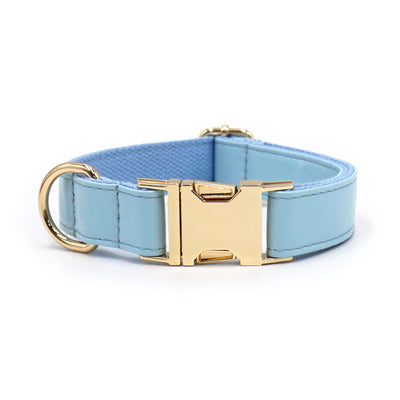 Color Block Leather Dog Collar – Soft Velvet Pet Collar in Multiple Stylish Colors