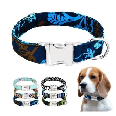 Custom Engraved Dog Collar with Bell – Adjustable Anti-Lost ID Tag Nylon Collar for Small to Large Dogs
