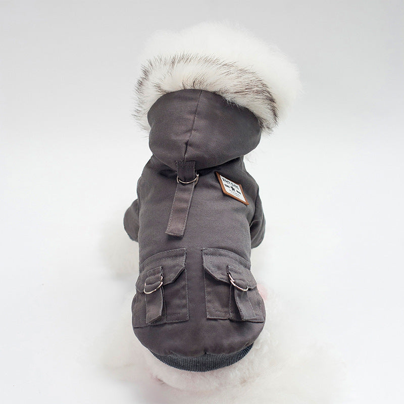 Warm Dog Coat with Hoodie – Cotton Winter Jacket for Small Dogs (Chihuahua, French Bulldog, Puppy)