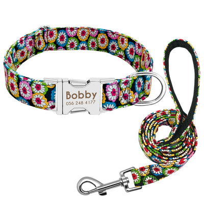 Custom Engraved Dog Collar with Bell – Adjustable Anti-Lost ID Tag Nylon Collar for Small to Large Dogs