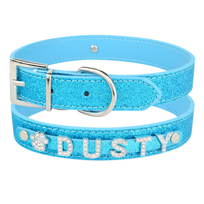 Custom DIY Alphabet Dog Name Collar – PU Leather Adjustable Pet Collar