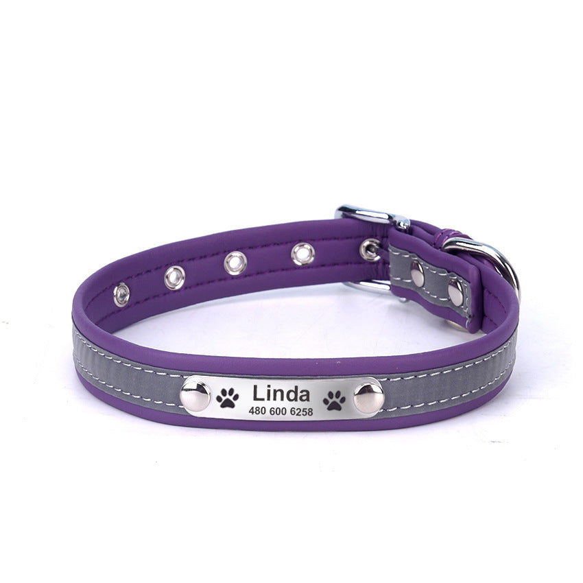 Reflective Microfiber Dog & Cat Collar – Soft Adjustable Collar with Personalized Lettering