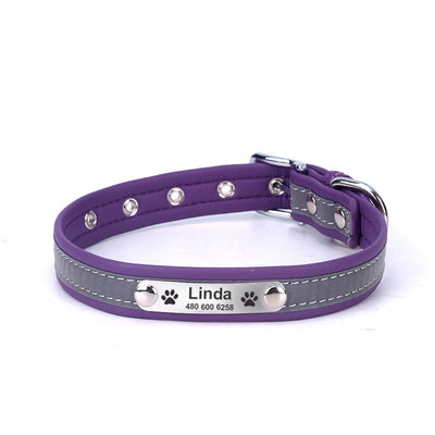 Reflective Microfiber Dog & Cat Collar – Soft Adjustable Collar with Personalized Lettering