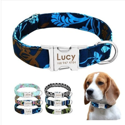 Custom Engraved Dog Collar with Bell – Adjustable Anti-Lost ID Tag Nylon Collar for Small to Large Dogs