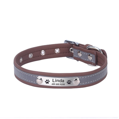 Reflective Microfiber Dog & Cat Collar – Soft Adjustable Collar with Personalized Lettering