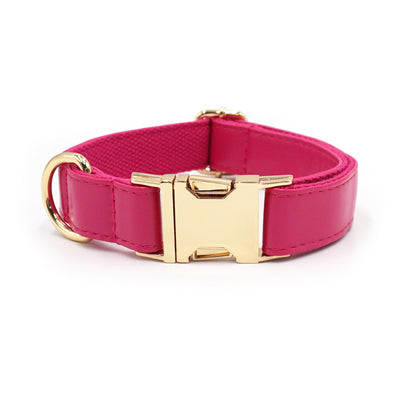 Color Block Leather Dog Collar – Soft Velvet Pet Collar in Multiple Stylish Colors