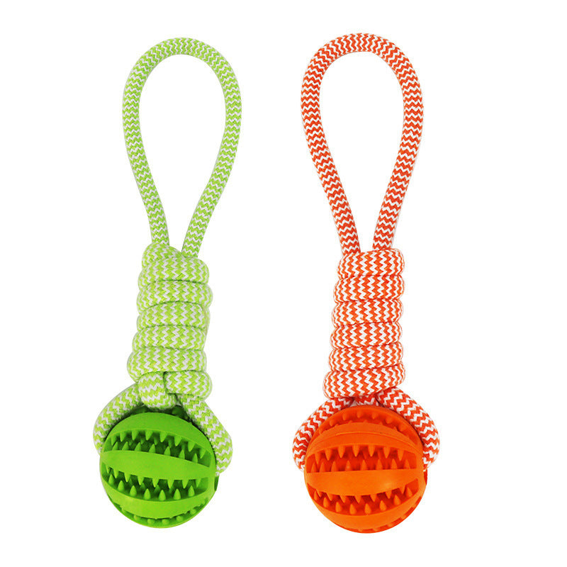 Interactive Rope Dog Toy with Treat Ball – Chew & Tug Toy for Small Dogs, Dental Cleaning & Training