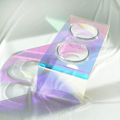 Acrylic Pet Bowl – Rainbow Dazzling Feeder for Cats & Small Dogs, Single or Double Bowl - 0