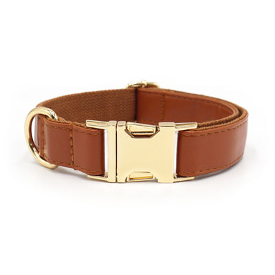 Color Block Leather Dog Collar – Soft Velvet Pet Collar in Multiple Stylish Colors