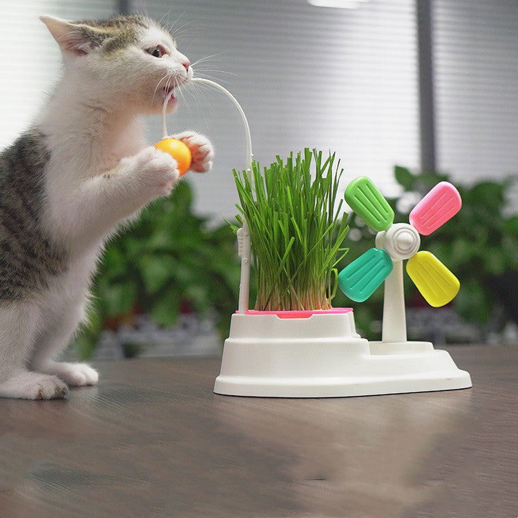 Windmill Cat Toy with Flexible Wand – Interactive Desktop Spinner for Cats