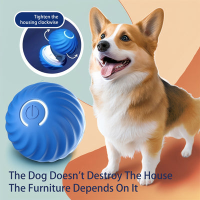 USB Rechargeable Smart Dog Toy – Interactive Bouncing Ball for Dogs with Noise-Reducing Cover