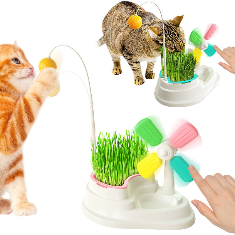 Windmill Cat Toy with Flexible Wand – Interactive Desktop Spinner for Cats