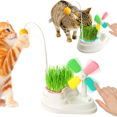 Windmill Cat Toy with Flexible Wand – Interactive Desktop Spinner for Cats