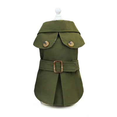 Trendy Dog Clothing – Lightweight Polyester Pet Outfit in Khaki, Navy & Green (S–XXL)